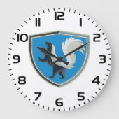 Elegantes Skunk Emblem Wildlife Inspiriert Wappen Große Wanduhr (Vorderseite)