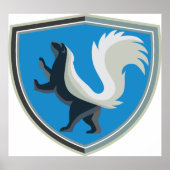 Elegantes Skunk Emblem Wildlife Inspiriert Wappen Poster (Vorne)