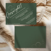 Elegantes Slant Script Dark Green Wedding Hotel Bl Begleitkarte