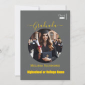 Elegantes Slate Gray Foto Spanisch Graduiert Ankündigung (Vorderseite)