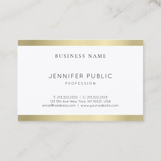 Elegantes Sleek Design Berufliches Schlichtes Gold Visitenkarte (Rückseite)