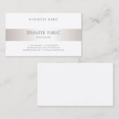 Elegantes Sleek Modernes Design Beruflich Silver Visitenkarte (Vorne/Hinten)