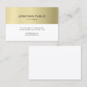 Elegantes Sleek Schlicht Gold Look Luxus Modernes Visitenkarte (Vorne/Hinten)