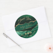 elegantes smaragdgrün agieren danke Ihnen Aufklebe Runder Aufkleber (Umschlag)