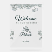 Elegantes Smaragdgrün Baby's Atem Acrylschild (Vorderseite)