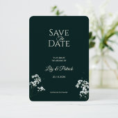 Elegantes Smaragdgrün Baby's Atem Save The Date
