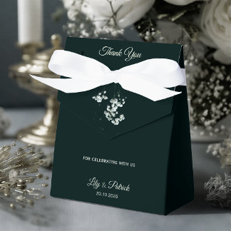 Elegantes Smaragdgrün Baby's Breath Hochzeit Geschenkschachtel
