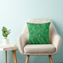 Elegantes Smaragdgrün gestanztes Diamantmuster Kissen