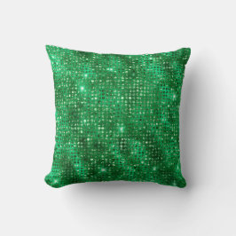 Elegantes Smaragdgrün gestanztes Diamantmuster Kissen