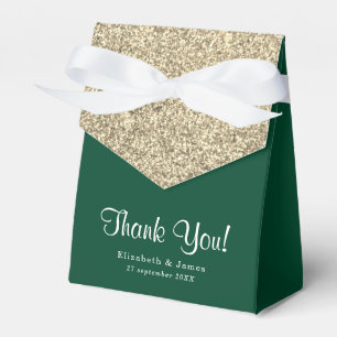 Elegantes Smaragdgrün Gold Glitter Dankeschön Geschenkschachtel