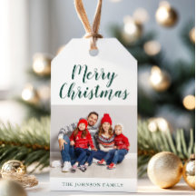 Elegantes Smaragdgrün-Script-Weihnachtsfoto