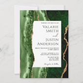 Elegantes smaragdgrünes Budget Wedding All in One Einladung (Vorderseite)