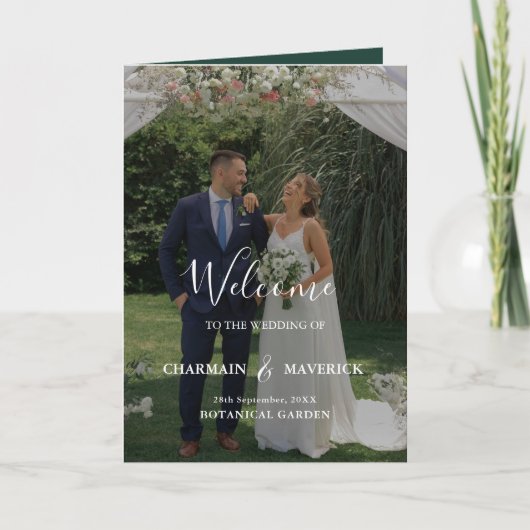 Elegantes Smaragdgrünes Foto eingeklappt Programm (Vorderseite)