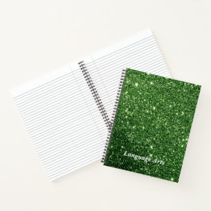 Elegantes, Smaragdgrünes Glitter Individuelles Sch Notizblock