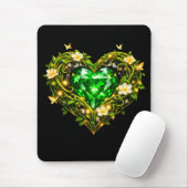 Elegantes Smaragdgrünes Herz Luxus-Maus Mousepad (Mit Mouse)