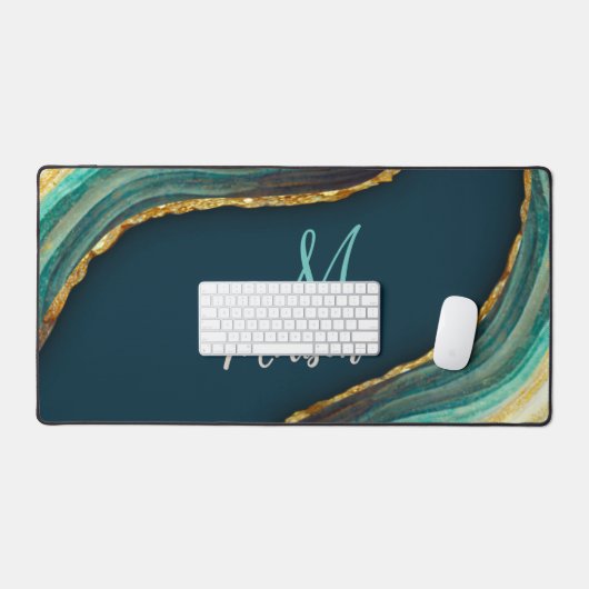 Elegantes smaragdgrünes Imitat Schreibtischunterlage (Tastatur & Maus)