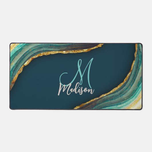 Elegantes smaragdgrünes Imitat Schreibtischunterlage (Vorderseite)