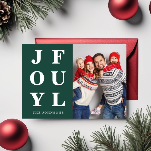 Elegantes Smarald Green Joyful Foto Weihnachten