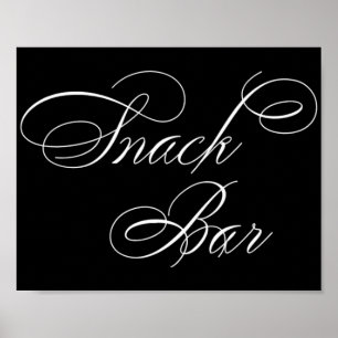 Elegantes Snack Bar White Script   Horizontale Tab Poster