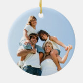 Elegantes Snowberry Frohe Weihnachtsfamilie Foto Keramik Ornament (Hinten)