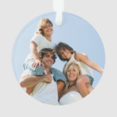 Elegantes Snowberry Frohe Weihnachtsfamilie Foto Ornament (Rückseite)