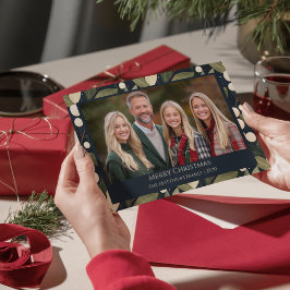 Elegantes Snowberry Weihnachts-Foto Feiertagskarte