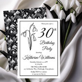 Elegantes Snowdrops 30. Geburtstag Party Einladung