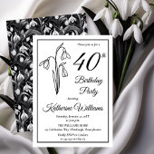 Elegantes Snowdrops 40. Geburtstags-Party Einladung