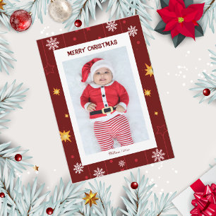 Elegantes Snowflake Baby Frohe Weihnachts-Foto Feiertagskarte