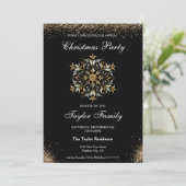 Elegantes Snowflake Corporate Weihnachtsessen Part Einladung (Stehend Vorderseite)