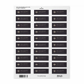 Elegantes Snowflake Dark Return Address Label (Vorne)