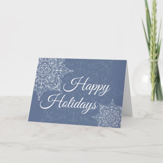 Elegantes Snowflake Design Feiertagskarte (Vorderseite)