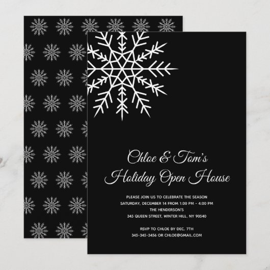 Elegantes Snowflake Einladung (Vorne/Hinten)