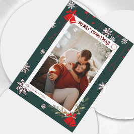 Elegantes Snowflake Floral Frohe Weihnachten Foto