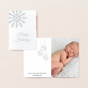 Elegantes Snowflake Foto Folienkarte