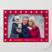 Elegantes Snowflake Foto Weihnachten Folien Feiertagskarte (Vorderseite)