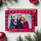 Elegantes Snowflake Foto Weihnachten Folien Feiertagskarte