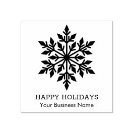 Elegantes Snowflake Happy Holiday Kleines Unterneh Gummistempel