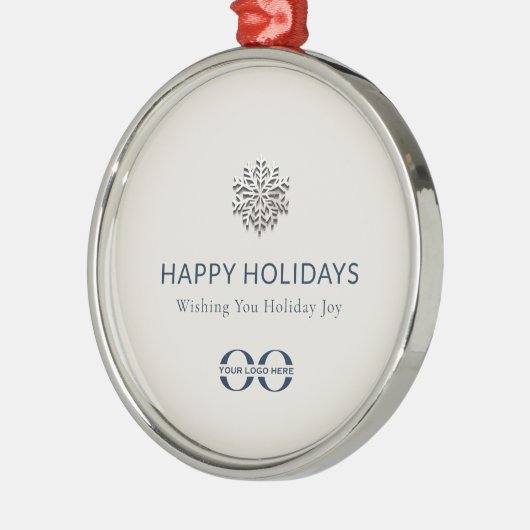 Elegantes Snowflake Logo Metal Holiday Ornament (Links)