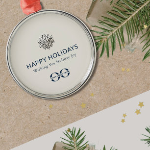 Elegantes Snowflake Logo Metal Holiday Ornament Aus Metall