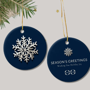 Elegantes Snowflake Logo Ornament