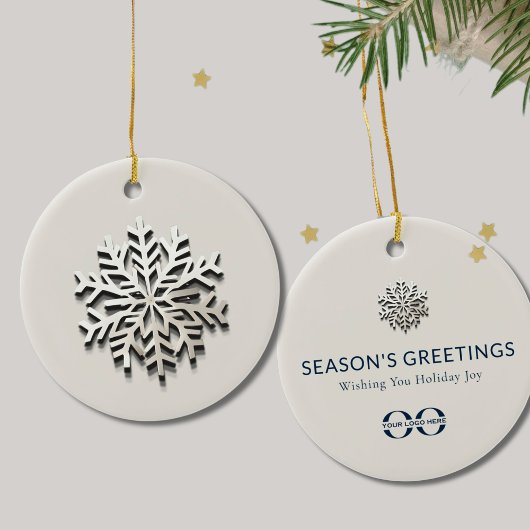 Elegantes Snowflake Logo Ornament