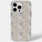 Elegantes Snowflake-Muster Beige Case-Mate iPhone Hülle (Rückseite)