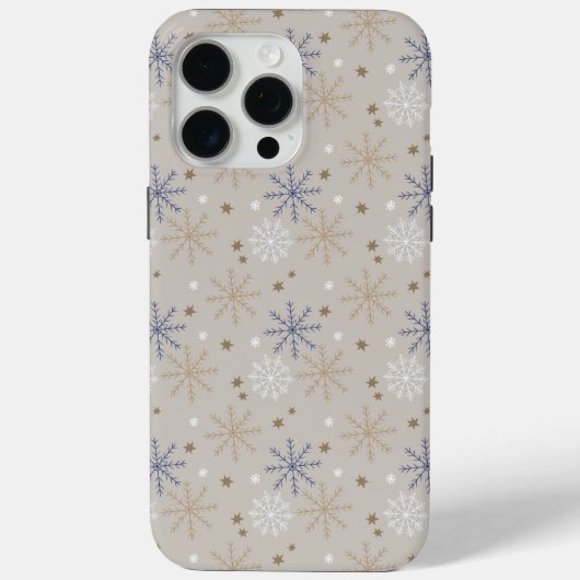 Elegantes Snowflake-Muster Beige Case-Mate iPhone Hülle (Rückseite)