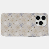 Elegantes Snowflake-Muster Beige Case-Mate iPhone Hülle (Rückseite (Horizontal))