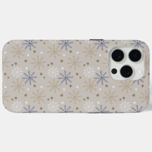 Elegantes Snowflake-Muster Beige Case-Mate iPhone Hülle (Rückseite (Horizontal))