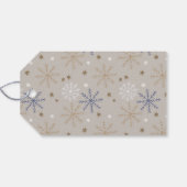 Elegantes Snowflake-Muster Beige Geschenkanhänger (Rückseite Horizontal)