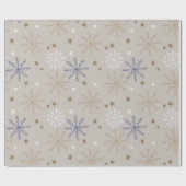 Elegantes Snowflake-Muster Beige Geschenkpapier (Flach)