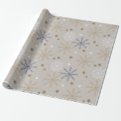 Elegantes Snowflake-Muster Beige Geschenkpapier (Ungerollt)