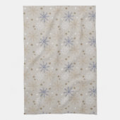 Elegantes Snowflake-Muster Beige Geschirrtuch (Vertikal)